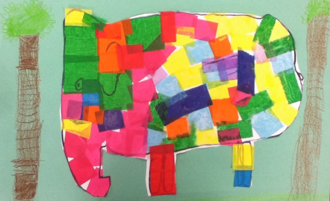 1st grade Elmer the elephant collages - Ms. Keller's Art Room